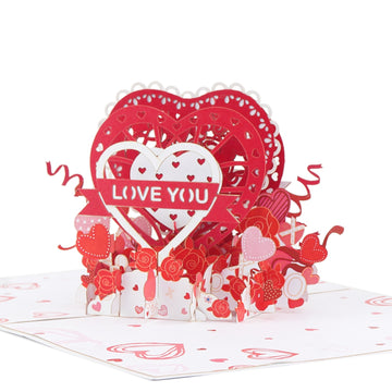 Love Heart and More Hearts Pop-Up Card